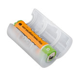 Translucent AA to C Size Battery Adaptor Holder Case Shell Cover